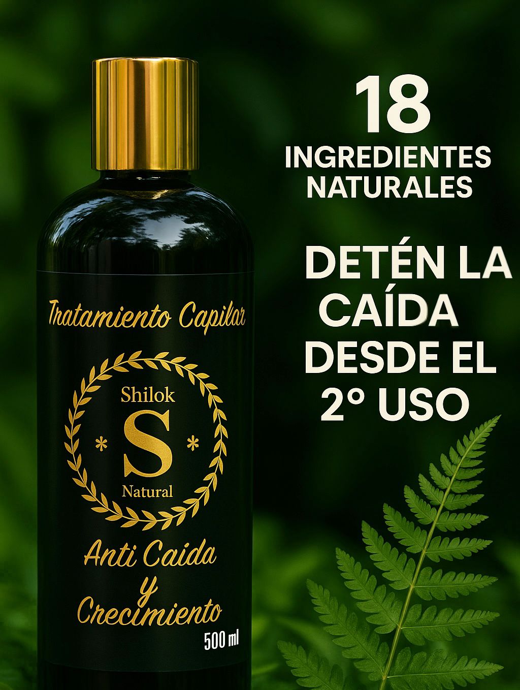 Tratamiento capilar Fórmula  con 18 activos naturales contra la caída del cabello y la alopecia ENVIO GRATIS